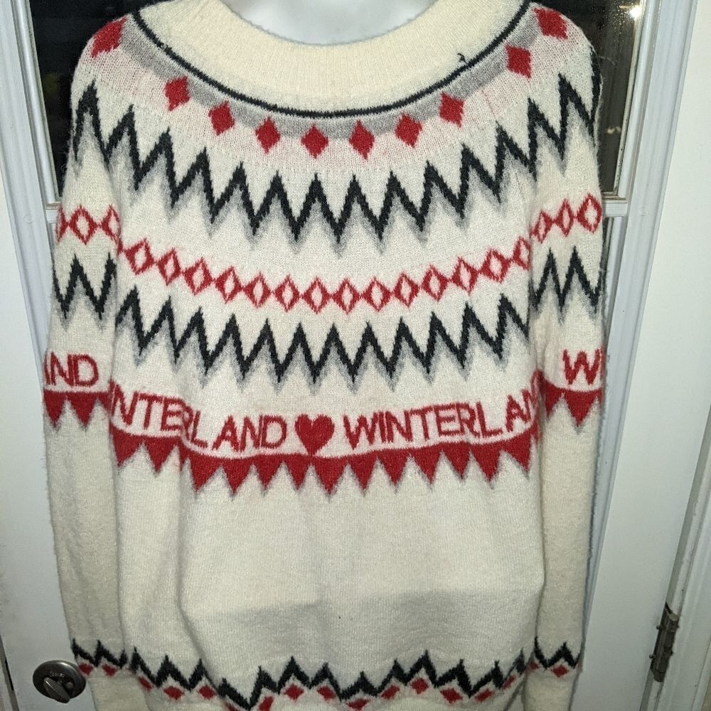 H&M Wool Blend Winterland  Crewneck Sweater - Picture 6 of 8